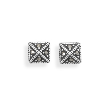 Pyramid Style Marcasite Earrings