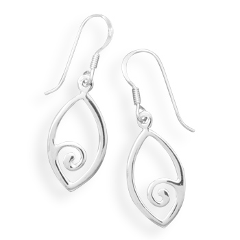 Marquise Earrings with Swirl Design