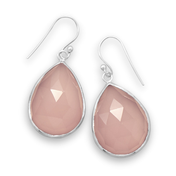 Faceted Pink Chalcedony Earrings
