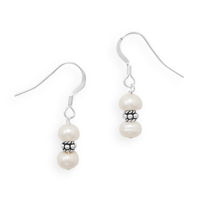 Handmade Cultured Freshwater Pearl Drop Earrings