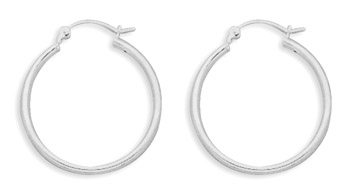 2mm x 28mm Hoop Earrings with Click