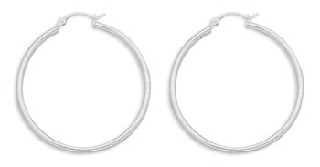 2mm x 40mm Hoop Earrings with Click
