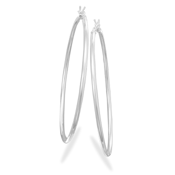 2mm x 60mm Hoop Earrings with Click