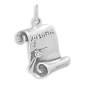 Scrolled Diploma Charm