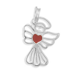 Cut Out Angel with Red Heart Charm