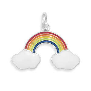 Enamel Rainbow/Clouds Charm