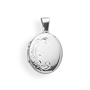 Small Polished/Floral Design Picture Locket