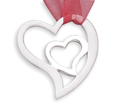 Satin and Polished Heart Pendant