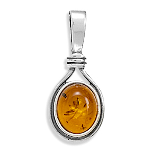 Oxidized Amber Pendant