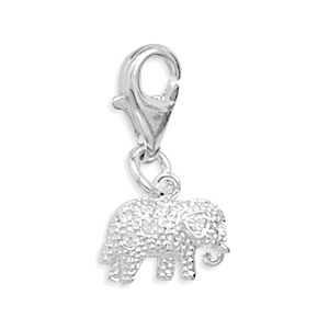 Crystal Elephant Charm with Lobster Clasp