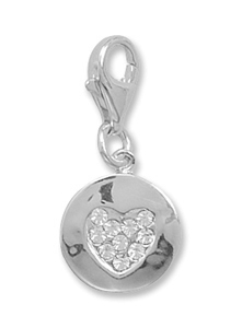 Crystal Heart Charm with Lobster Clasp