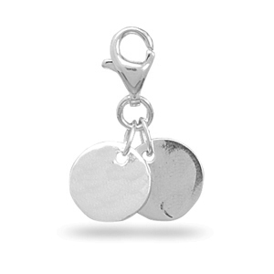 Lobster Clasp Charm with 2 Round Engravable Tags