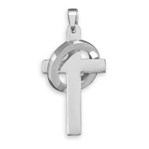 Stainless Steel Cross Pendant with Ring