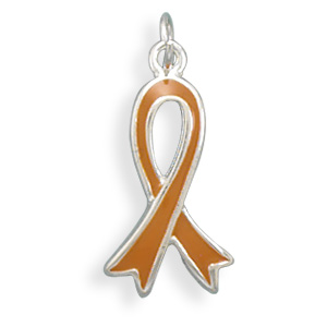 Orange Awareness Ribbon Charm