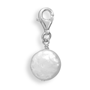 Cultured Freshwater Coin Pearl Charm
