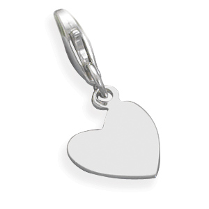 Angled Heart Tag with Lobster Clasp