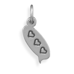 3 Hearts Text Message Charm
