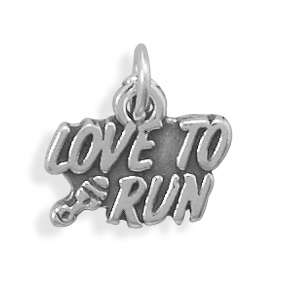 Oxidized "Love to Run" Charm