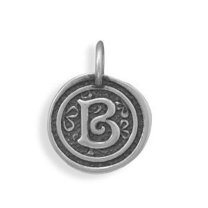 Oxidized Initial "B" Pendant