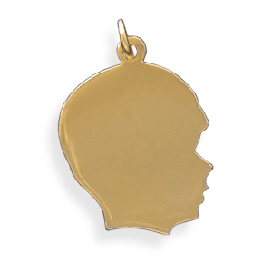 14/20 Gold Filled Engravable Boy's Silhouette Pendant