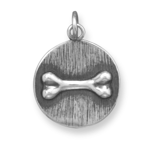 Oxidized Charm with Dog Bone Design