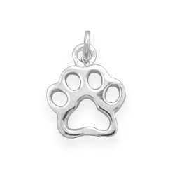 Small Cut Out Paw Print Charm