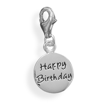 Happy Birthday Charm with Lobster Clasp