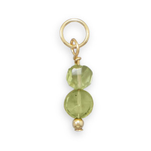 14/20 Gold Filled Peridot Coin Bead Charm - August Birthstone
