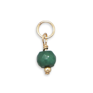14/20 Gold Filled Emerald Charm - May Birthstone