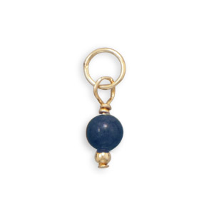 14/20 Gold Filled Sapphire Bead Charm - September Birthstone