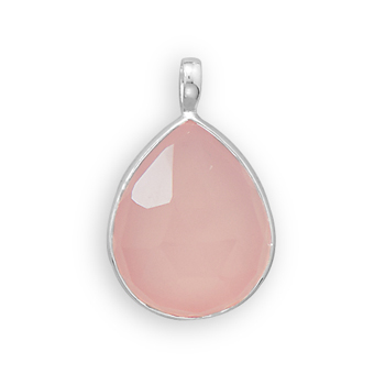 Faceted Pink Chalcedony Pendant