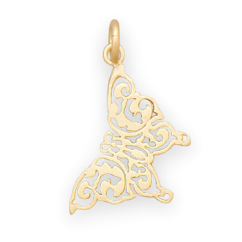 14 Karat Gold Plated Delicate Butterfly Pendant