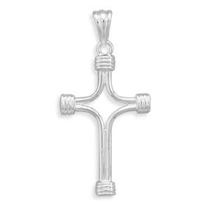 Polished Cross with Wrapped Ends