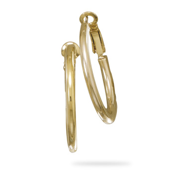 14 Karat Gold Plated Fashion Post Hoop Earrings