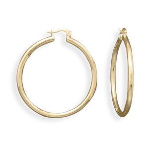 14 Karat Gold Plated Click Fashion Hoop Earrings