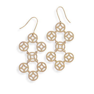 Gold Plated Brass Circle Design Fashion Earrings