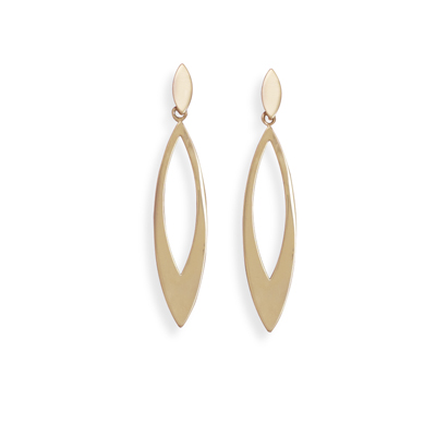 Gold Plated Marquise Fashion Post Earrings
