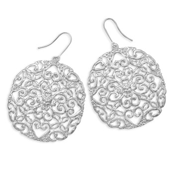 Silver Plated Cut Out Heart Design Fashion Earrings