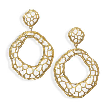 14 Karat Gold Plated Abstract Fashion Earrings
