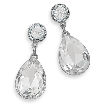 Faceted Crystal Drop Fashion Earrings