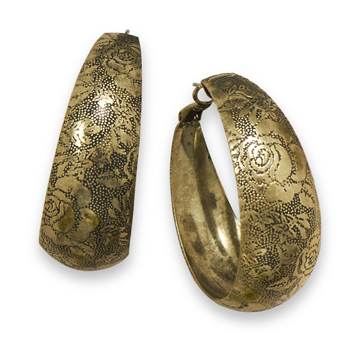 Oxidized 14 Karat Gold Plated Brass Hoop Earrings