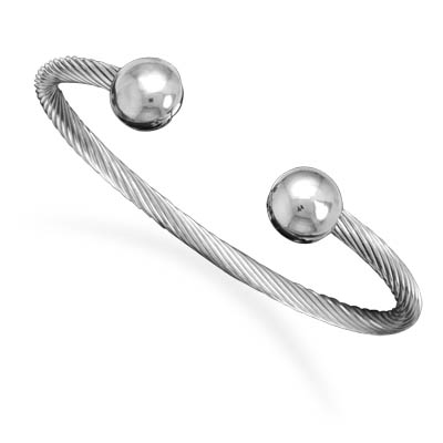 Stainless Steel Cable Cuff Bracelet