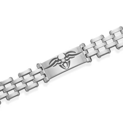 8" Tungsten Carbide ID with Design Bracelet