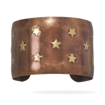 1.75" Brass and Copper Star Design Cuff