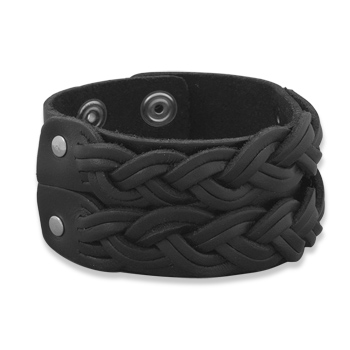 8"-8.5" Leather Fashion Bracelet with Double Braid Design