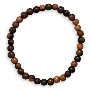 8" Wood Bead Stretch Bracelet