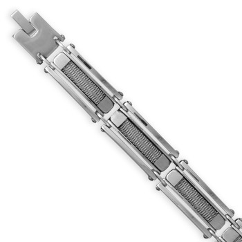 8.5" Stainless Steel Men's Bracelet with Mesh Design