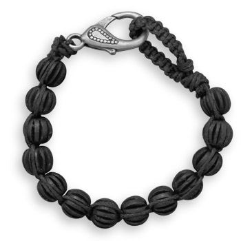 8.5" Black Wood Fashion Bracelet