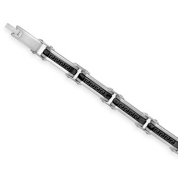 8" Stainless Steel Greek Key Link Men's Bracelet