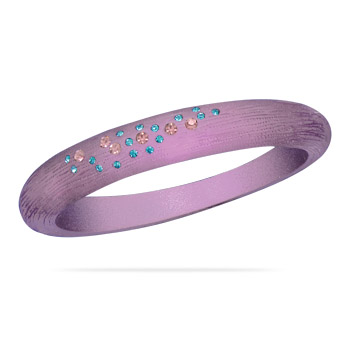 Purple Plastic Bangle Bracelet with Crystals